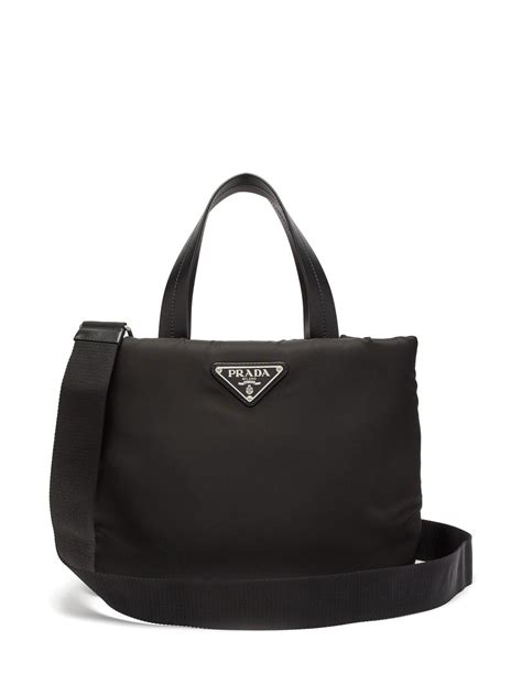 prada logo nylon pouch|Prada nylon tote bag small.